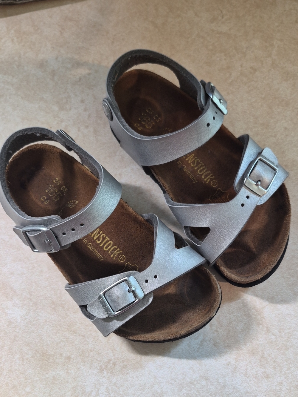 Birkenstock Metallic Silver Sandals